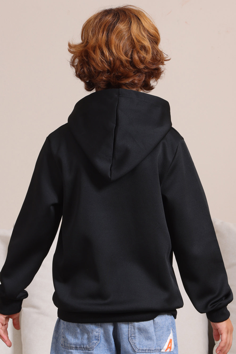 Sudaderas familiares con capucha con estampado de texto de Halloween negro