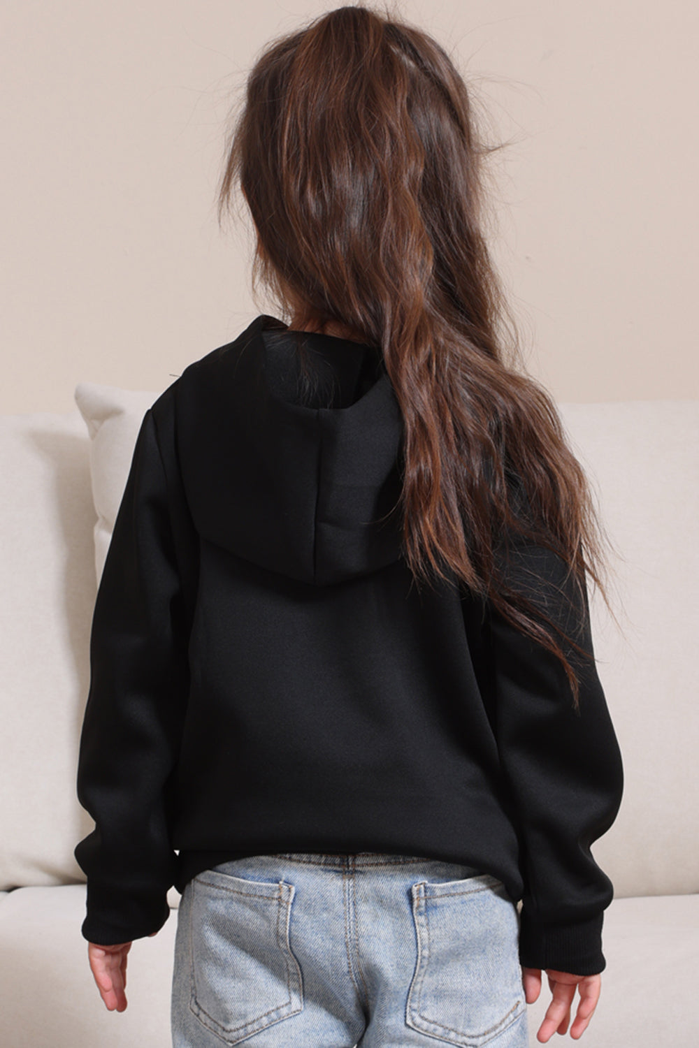 Sudaderas familiares con capucha con estampado de texto de Halloween negro