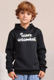 Sudaderas familiares con capucha con estampado de texto de Halloween negro