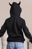 Sudadera con capucha de disfraz familiar de Halloween negro
