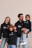 Sudadera con capucha de disfraz familiar de Halloween negro