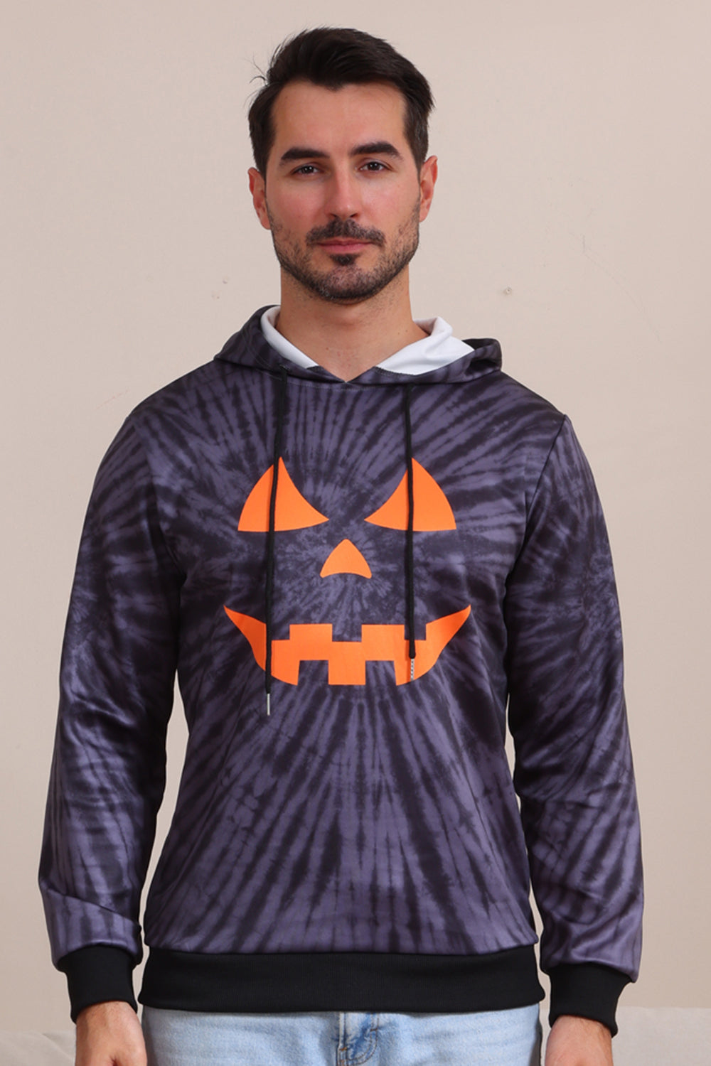 Disfraz familiar con capucha gris de Halloween Pumpkin Pattern
