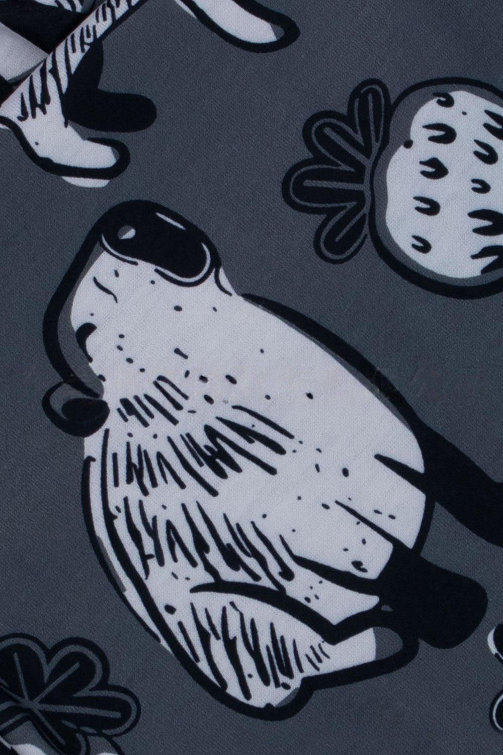 Pijamas familiares de manga corta con estampado animal gris oscuro