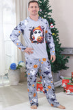 Pijamas de Halloween familiares de manga larga estampados grises