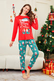 Pijamas a juego para la familia con estampado de Santa Claus de Merry Christmas rojo