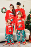 Pijamas a juego para la familia con estampado de Santa Claus de Merry Christmas rojo