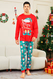 Pijamas a juego para la familia con estampado de Santa Claus de Merry Christmas rojo