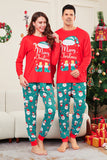 Pijamas a juego para la familia con estampado de Santa Claus de Merry Christmas rojo