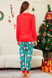 Pijamas a juego para la familia con estampado de Santa Claus de Merry Christmas rojo