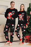 Conjuntos de pijamas a juego con estampado de Santa Claus en negro