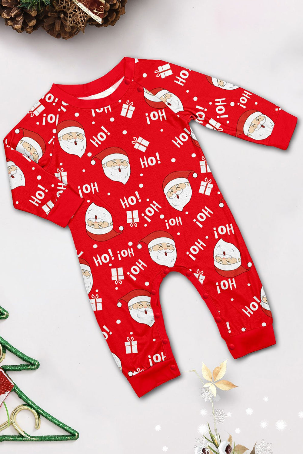 Pijamas de Navidad a juego con estampado de Santa Claus rojo
