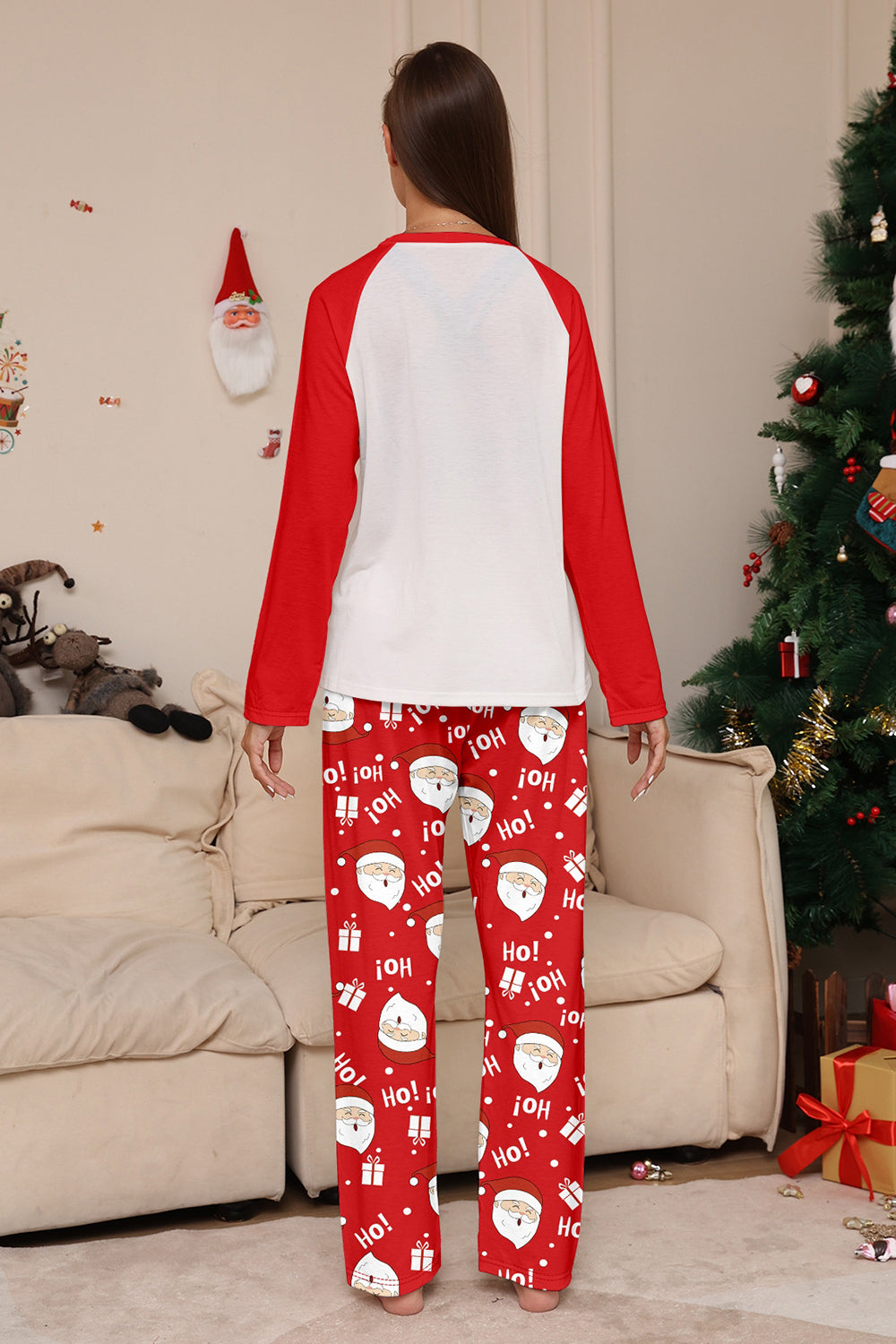 Pijamas de Navidad a juego con estampado de Santa Claus rojo