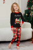 Conjunto de pijamas a juego para la familia a cuadros Merry Christmas con estampado rojo negro