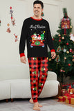Conjunto de pijamas a juego para la familia a cuadros Merry Christmas con estampado rojo negro