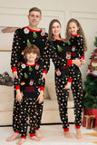 Conjunto de pijamas a juego para familias con estampado rojo acogedor de Navidad