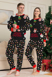 Conjunto de pijamas a juego para familias con estampado rojo acogedor de Navidad