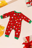 Conjunto de pijamas a juego para familias con estampado rojo acogedor de Navidad