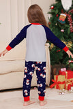 Pijamas de Navidad a juego con estampado de muñeco de nieve gris azul