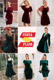 Venta Flash Vestido de Fiesta de Terciopelo (1 Pieza - Estilo y Color Aleatorios)