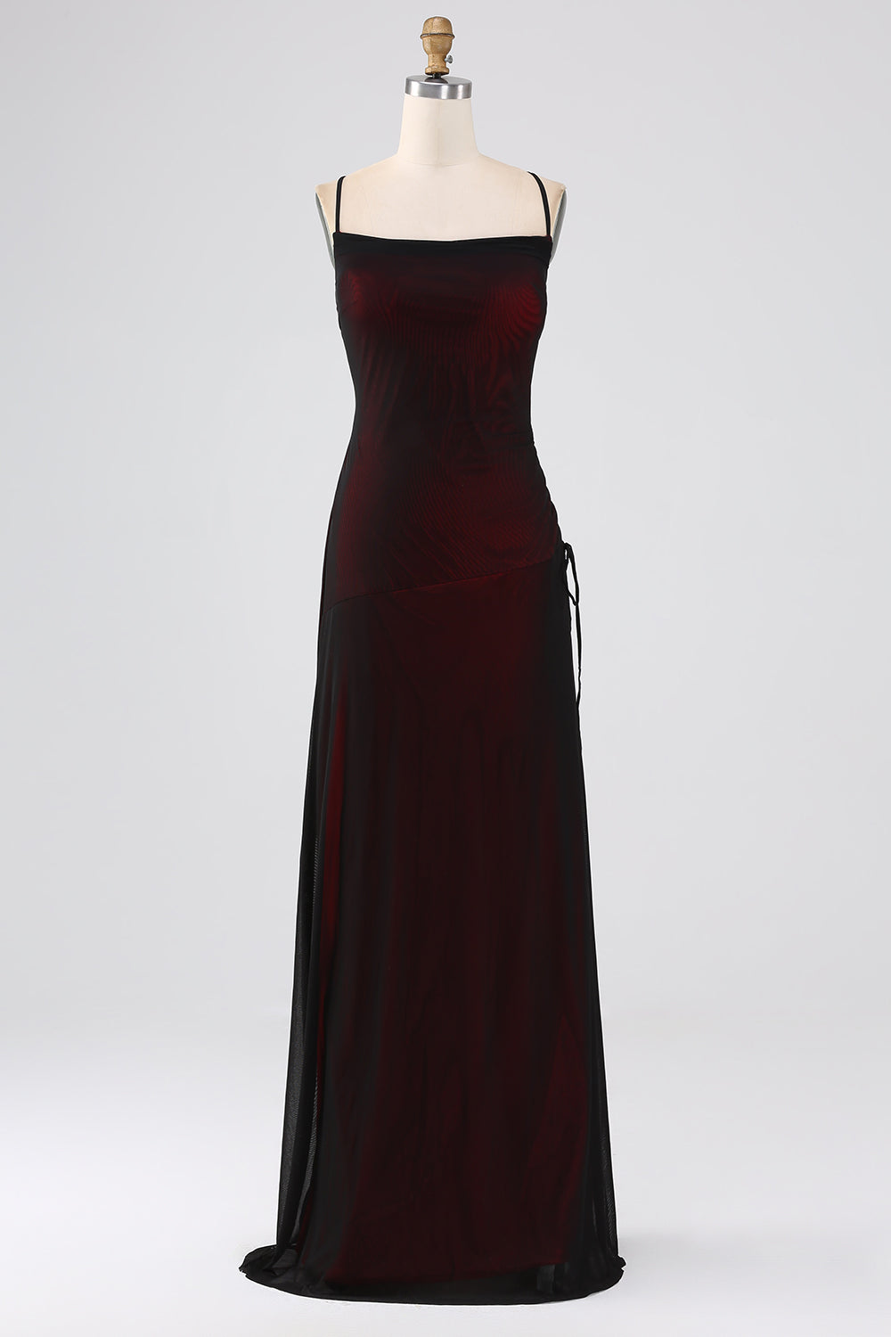 Vestido de dama de honor con tirantes finos con elástico