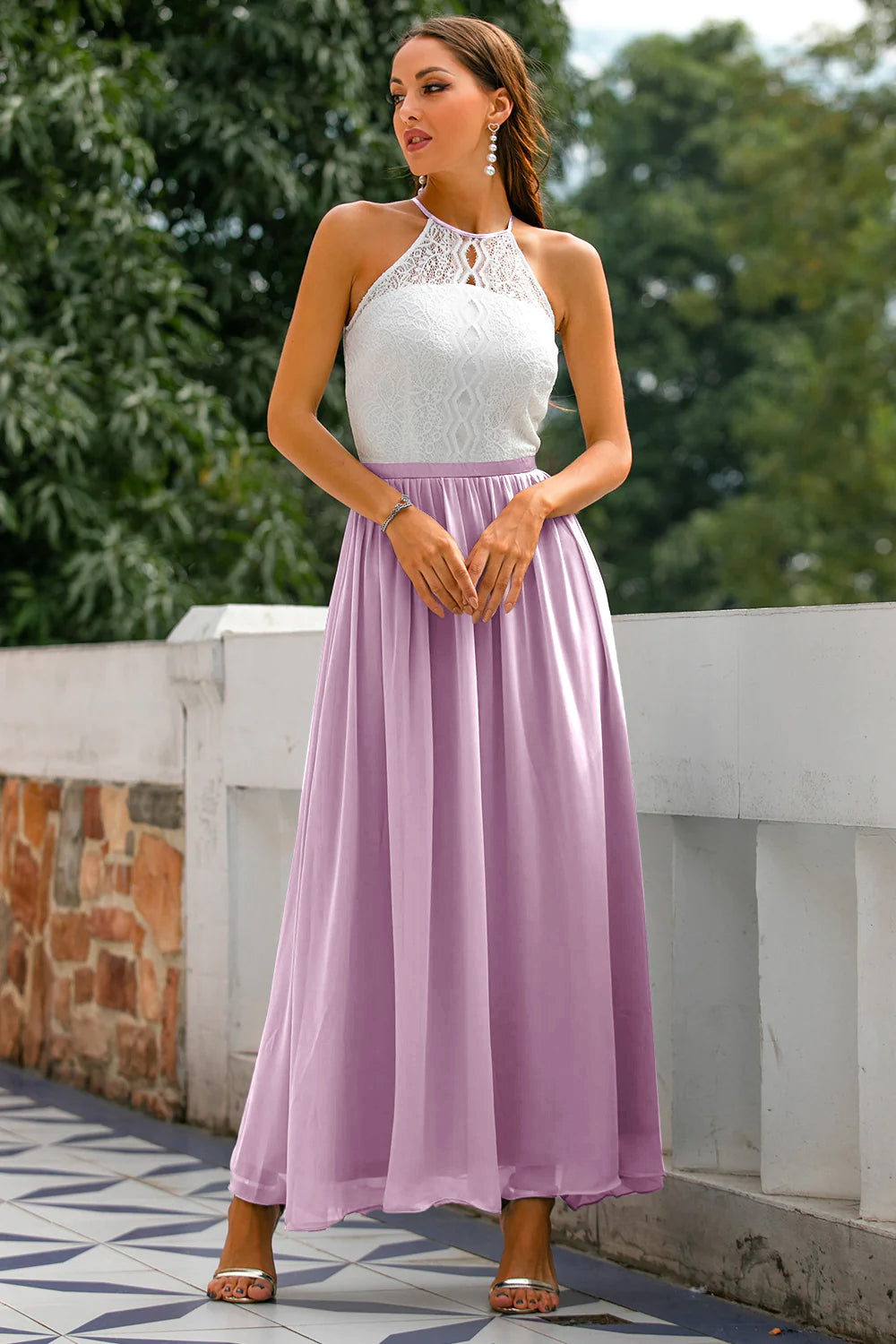 Vestido largo con espalda abierta negro