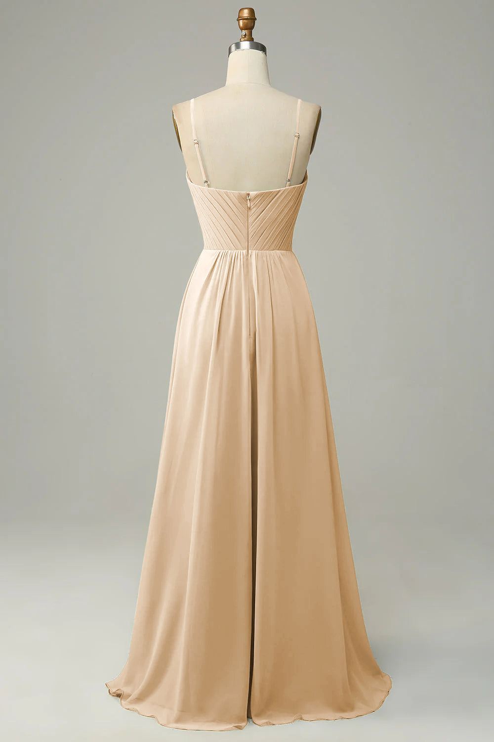 Tirantes de Espagueti Vestido de Dama de Honor Sin Mangas Rosa caramelo