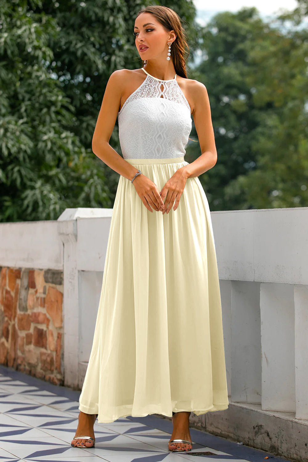 Vestido largo con espalda abierta negro