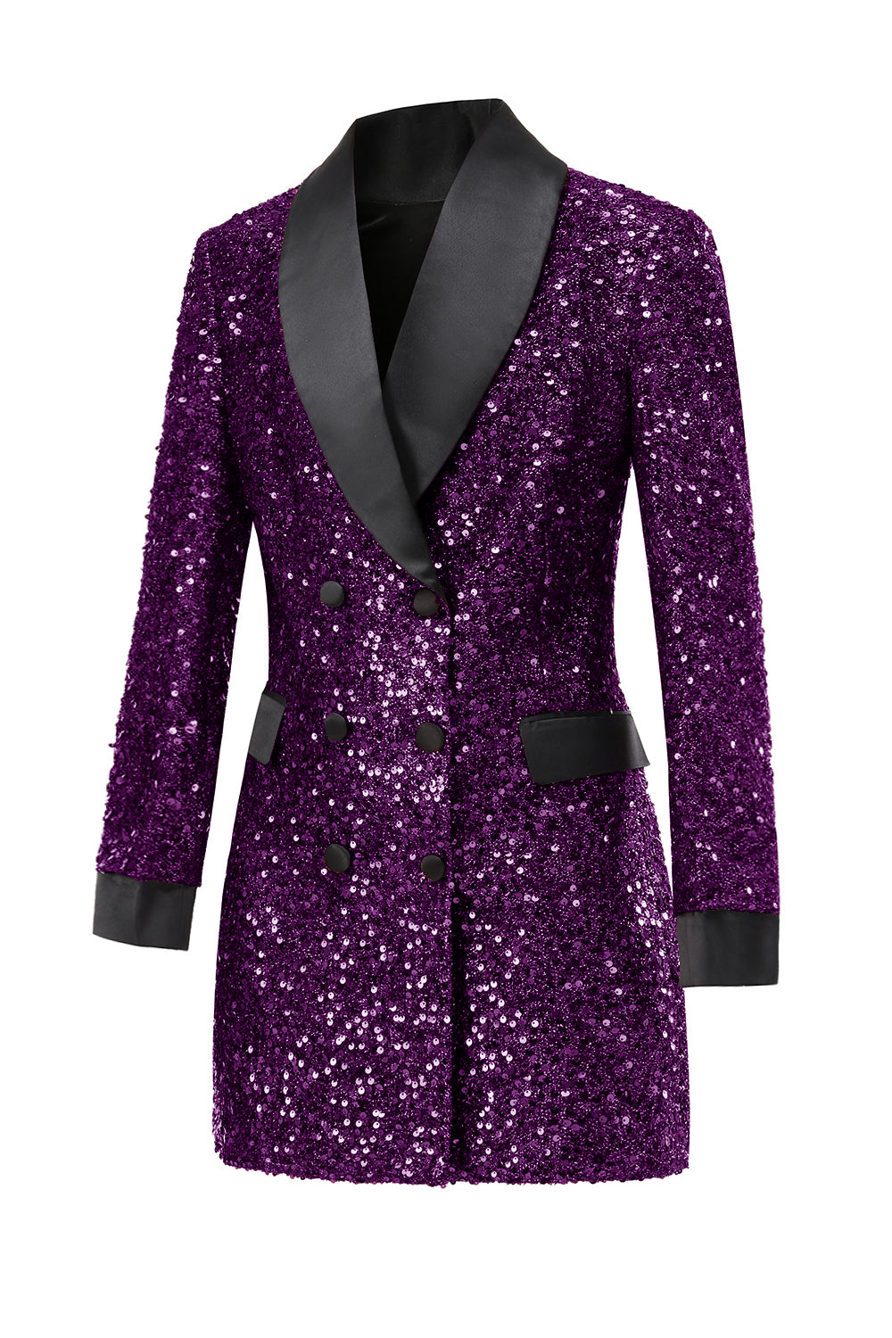 Blazer Maxi Bodycon Burdeos Brillante para Mujer