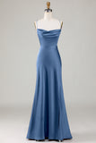 Vestido de Dama de Honor Borgoña Tirantes de Espagueti