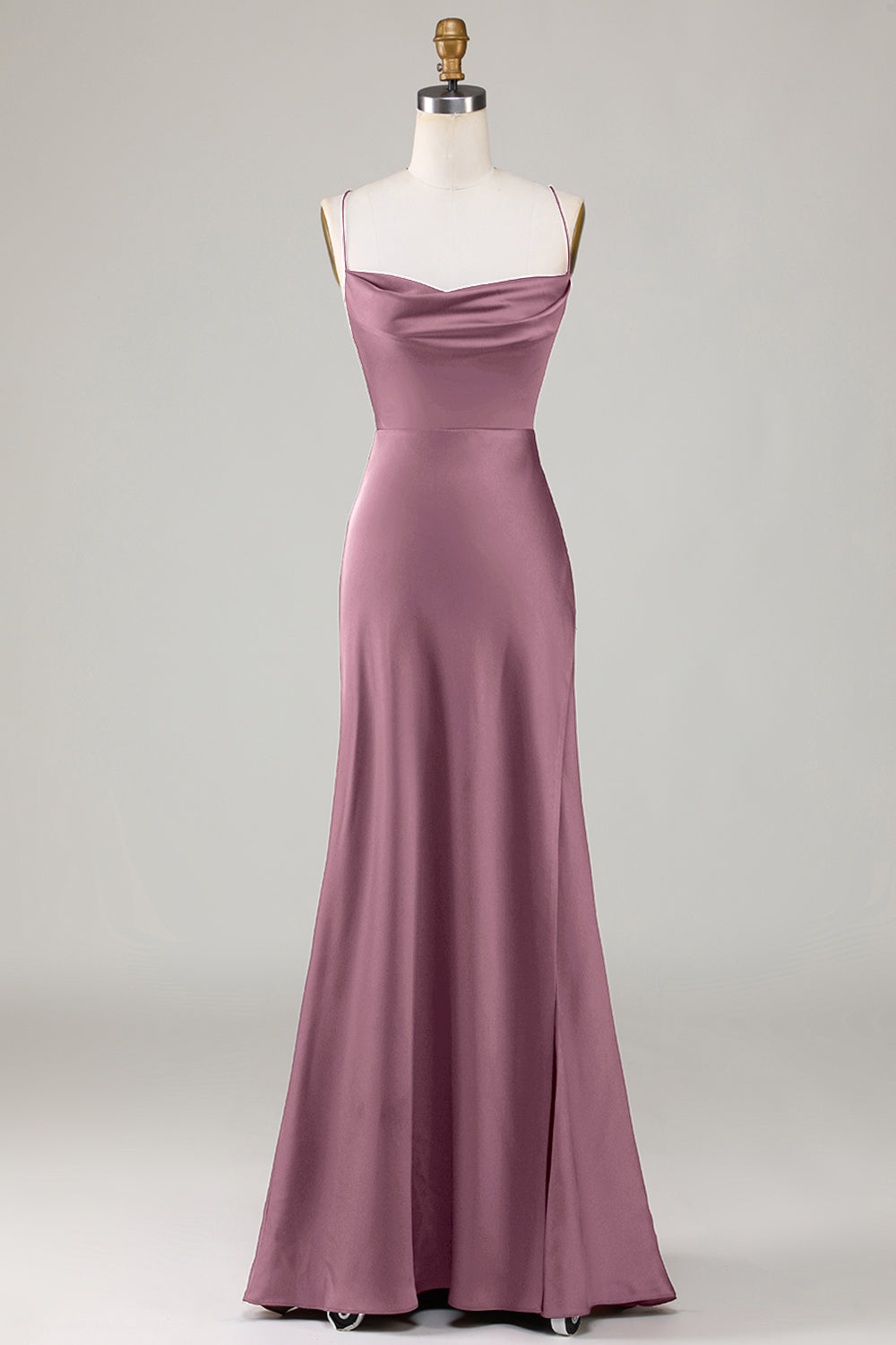 Vestido de Dama de Honor Borgoña Tirantes de Espagueti
