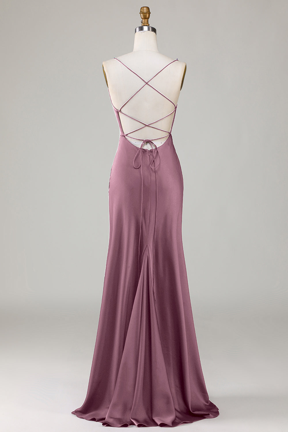 Vestido de Dama de Honor Borgoña Tirantes de Espagueti