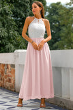 Vestido largo con espalda abierta gris
