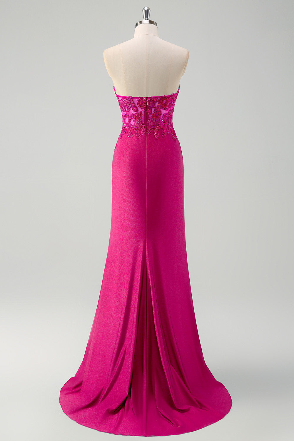 Vestido de fiesta largo con corsé largo con corte sin tirantes verde sirena con abertura