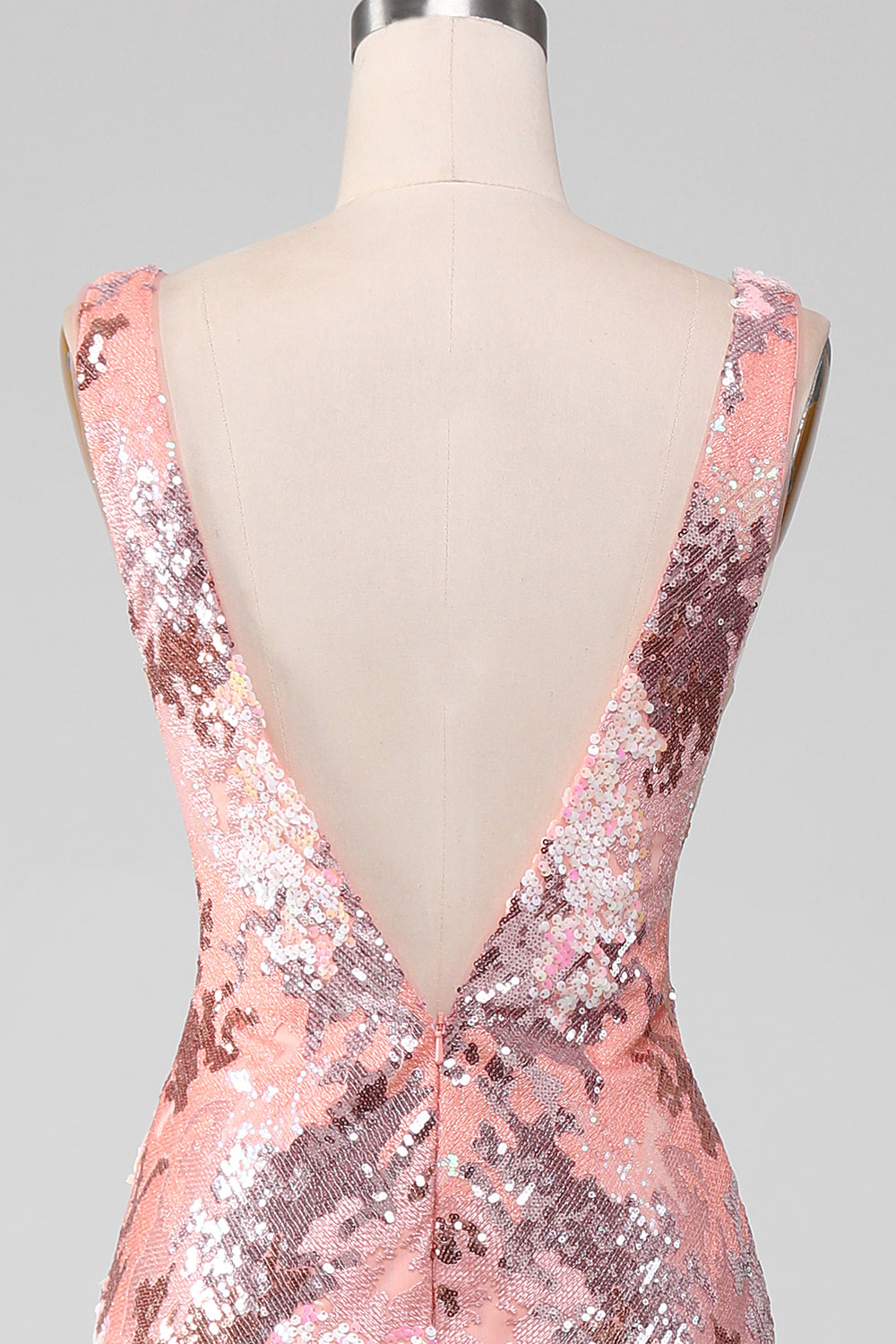 Vestido largo de fiesta de sirena de lentejuelas brillantes con abertura