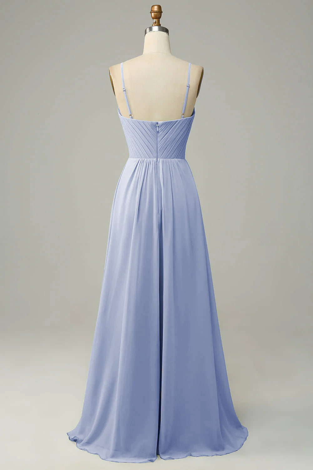 Tirantes de Espagueti Vestido de Dama de Honor Sin Mangas Fucsia