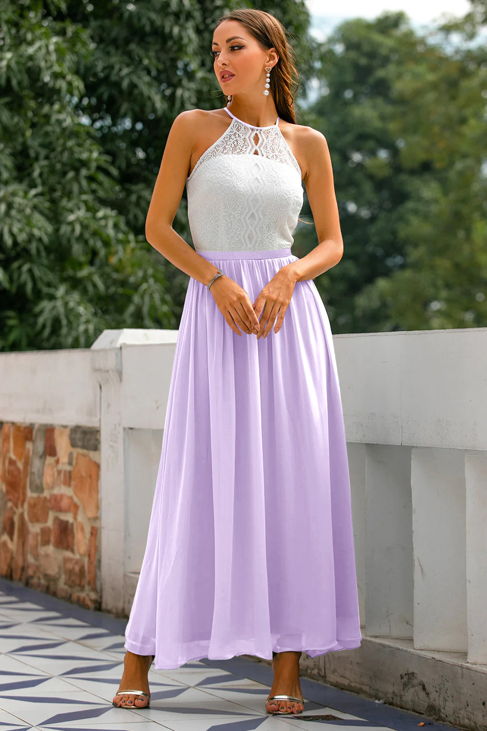 Vestido largo con espalda abierta Azul Marino Oscuro