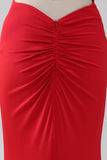 Tirantes finos Vestido de fiesta rojo sin espalda de sirena