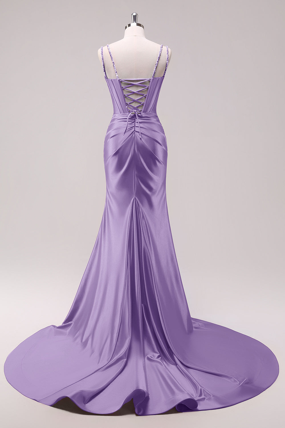 Vestido de fiesta de lentejuelas con correas de espagueti fucsia con correas de lentejuelas con abertura