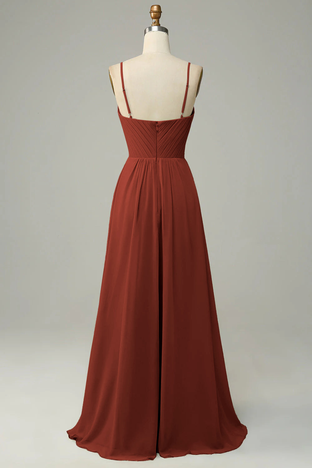 Tirantes de Espagueti Vestido de Dama de Honor Sin Mangas Rojo