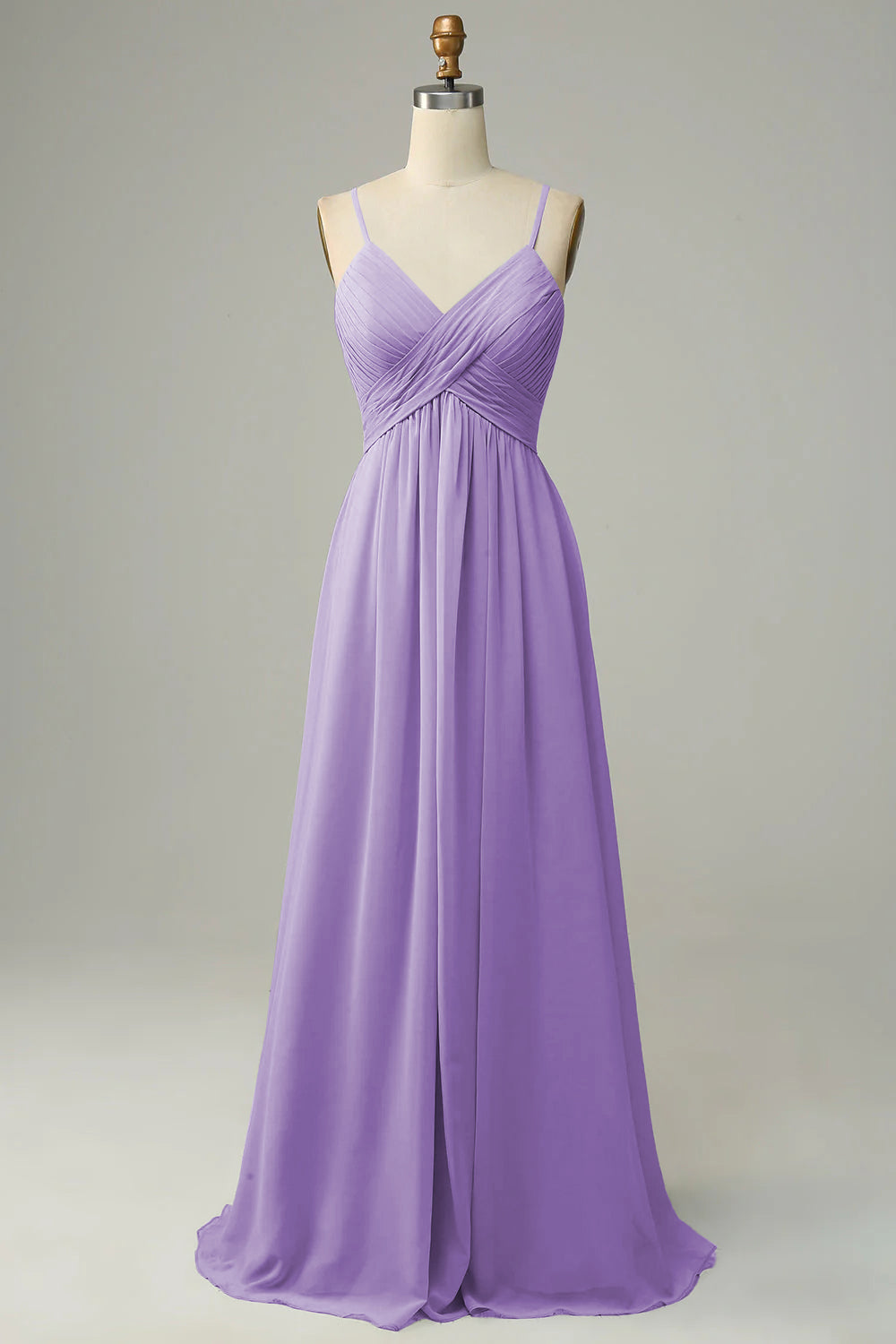 Tirantes de Espagueti Vestido de Dama de Honor Sin Mangas Gris acero