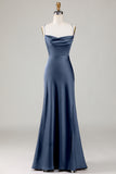 Vestido de Dama de Honor Eucalipto Tirantes de Espagueti