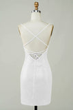 Lentejuelas Bodycon Little White Dress