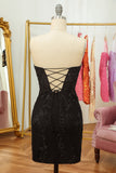 Ajustado Azul Real Vestido de Cóctel Con Apliques