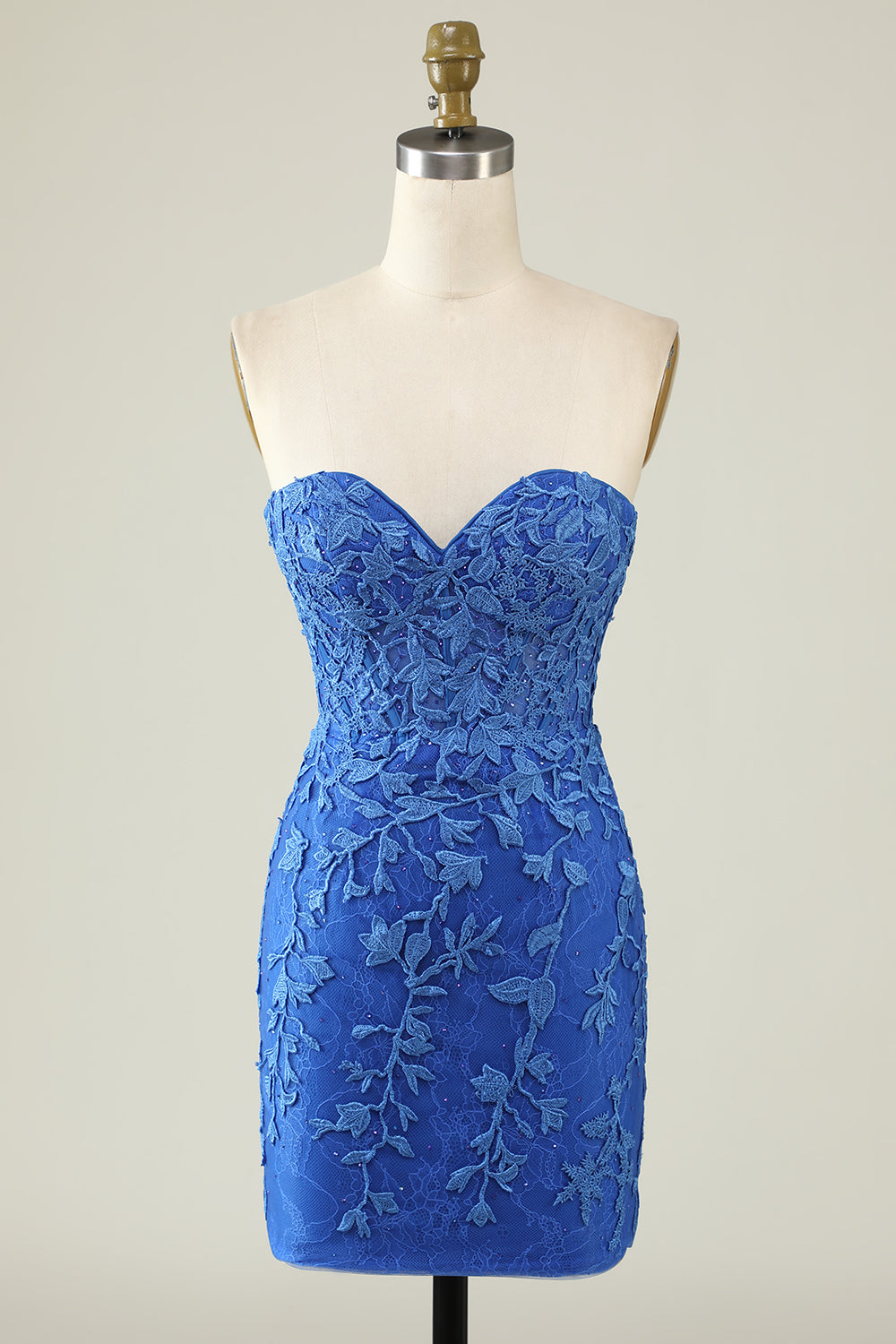 Ajustado Púrpura Vestido Corto de Cóctel con apliques