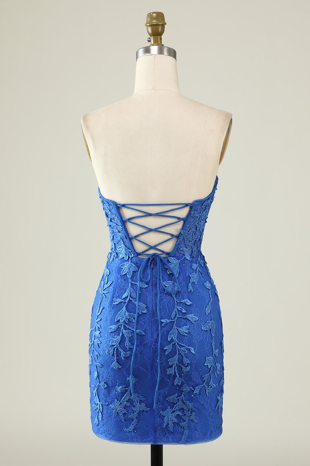 Ajustado Púrpura Vestido Corto de Cóctel con apliques