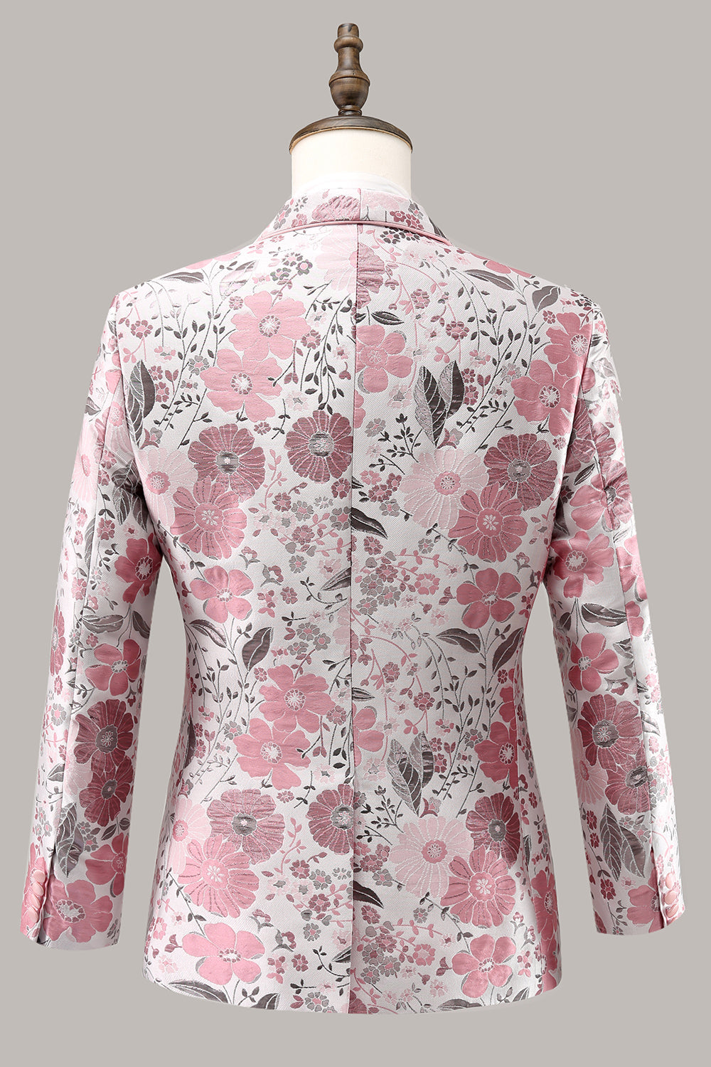 chal rosa solapa jacquard blazer de fiesta para hombre con un botón