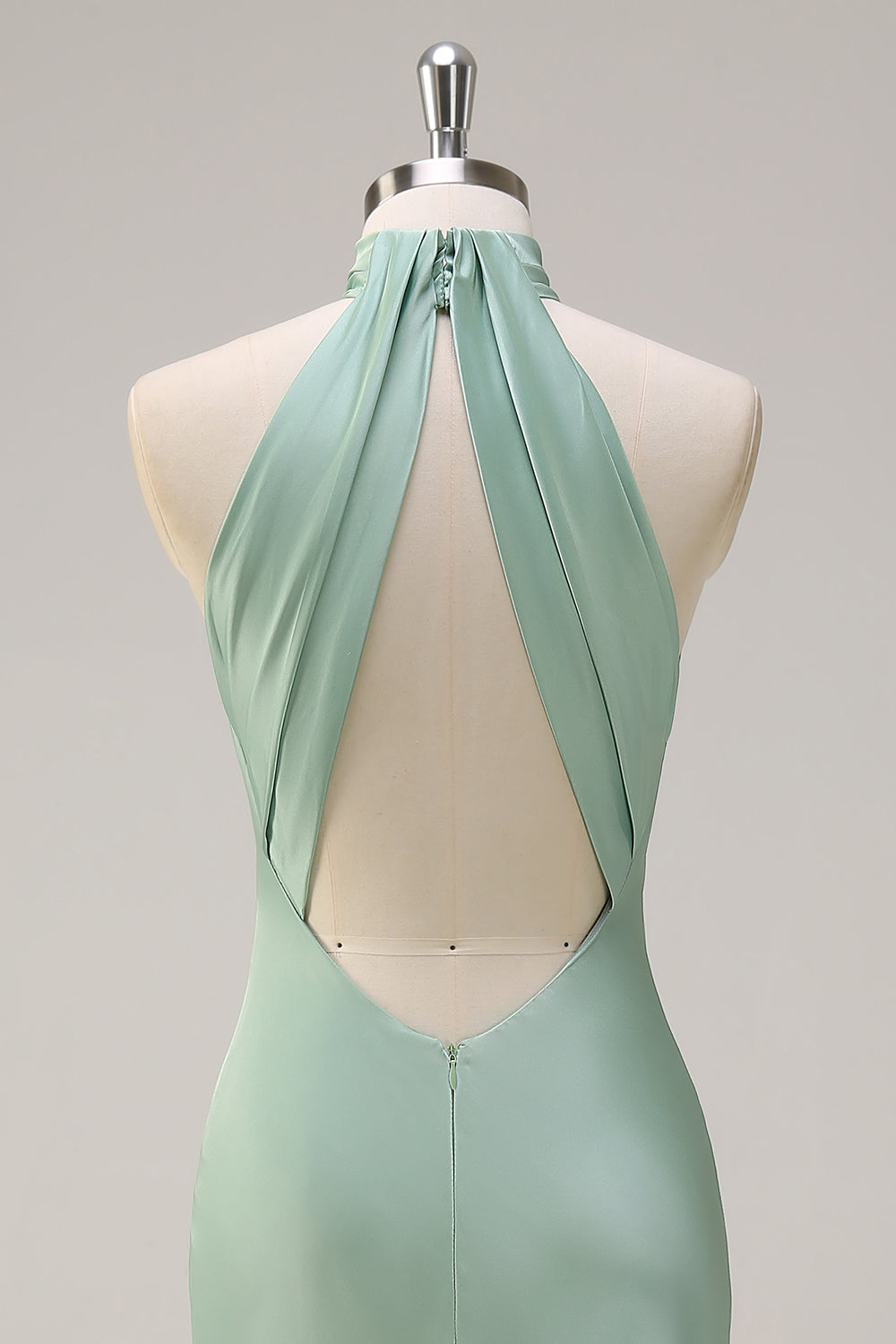 Halter Verde Espalda Abierta Vestido de Dama de Honor