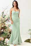 Vestido de Dama de Honor Sirena Verde