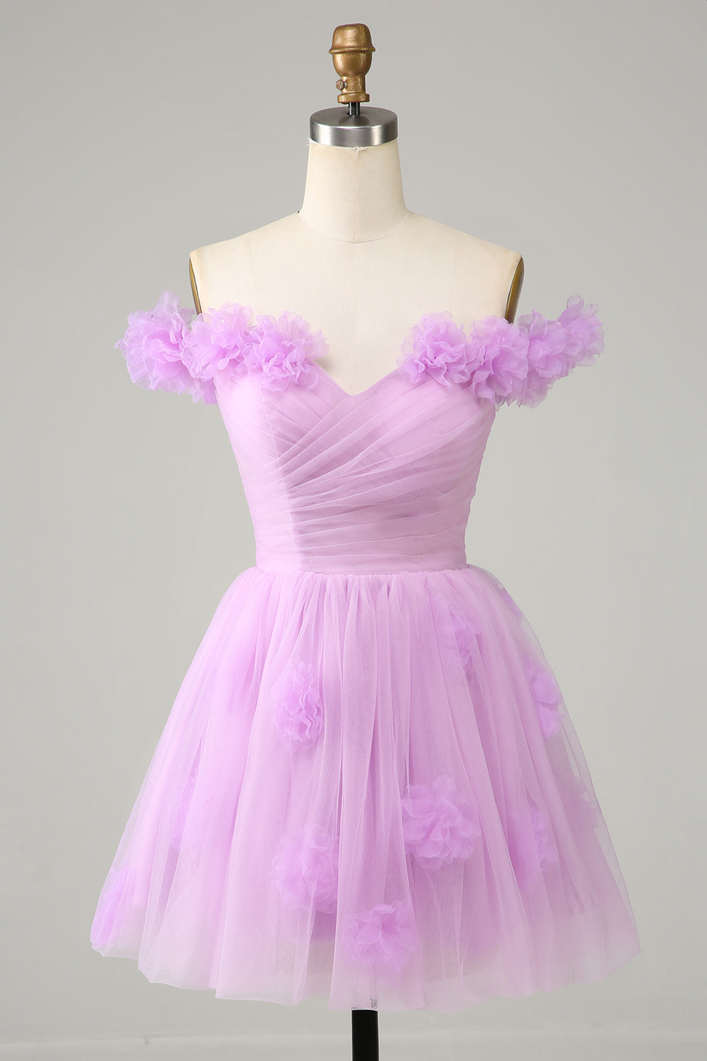 Rosa Fuera del Hombro Corsé Vestido de Cóctel