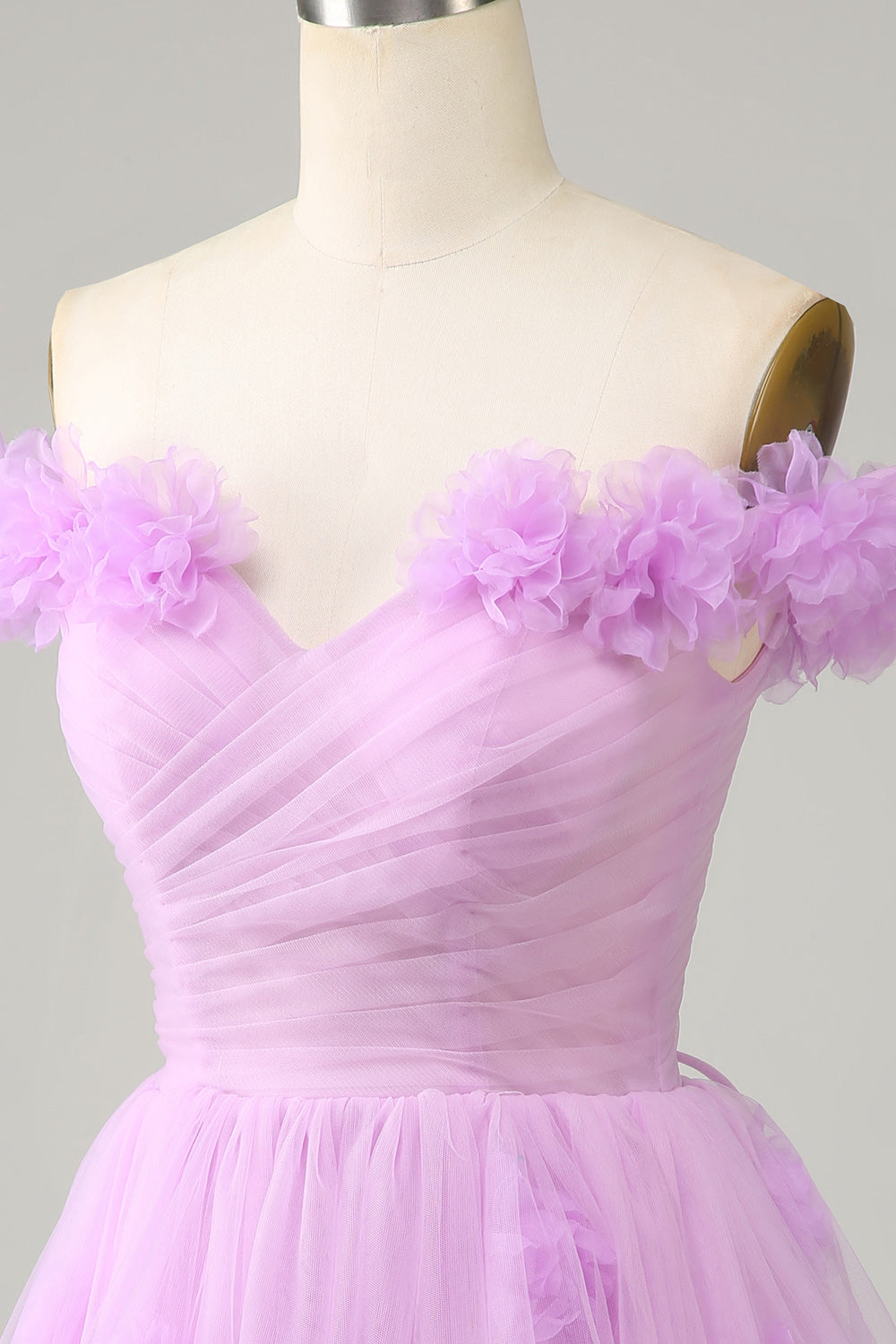 Vestido Corto de Cóctel Con Flores Rosa